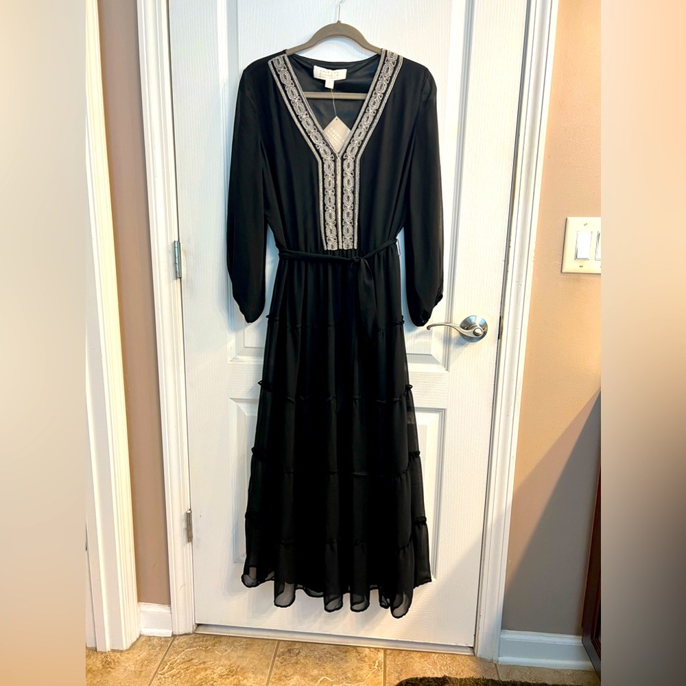Badgley Mischka Embroidered Dress